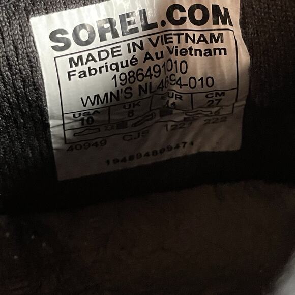 Sorel Kinetic Impact Women’s 10 Black White Lace Running Sneakers Athletic Shoes - Picture 9 of 9